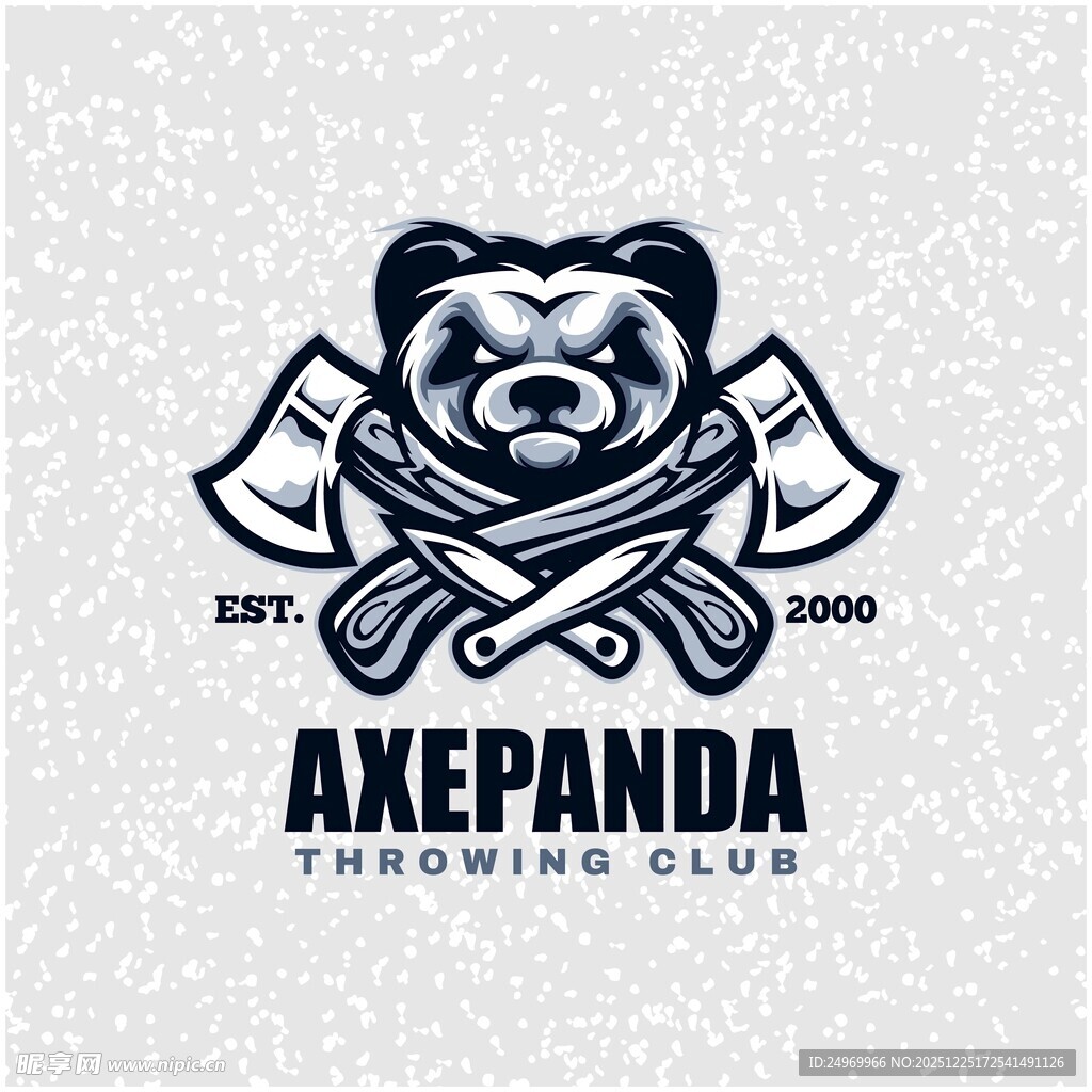 熊猫斧头标志设计
