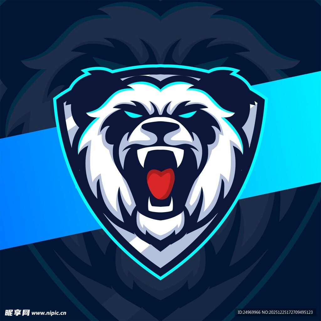 咆哮白熊标志设计