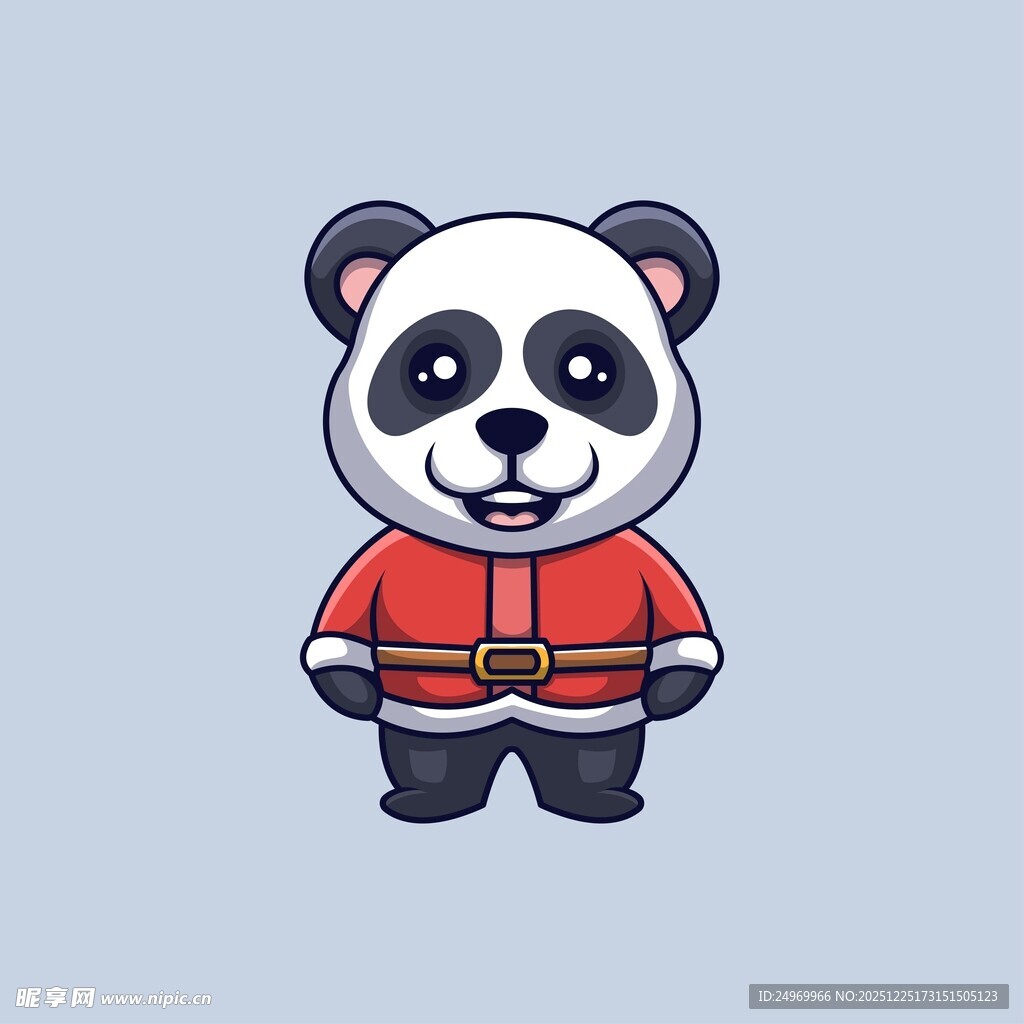 穿红衣的可爱熊猫形象