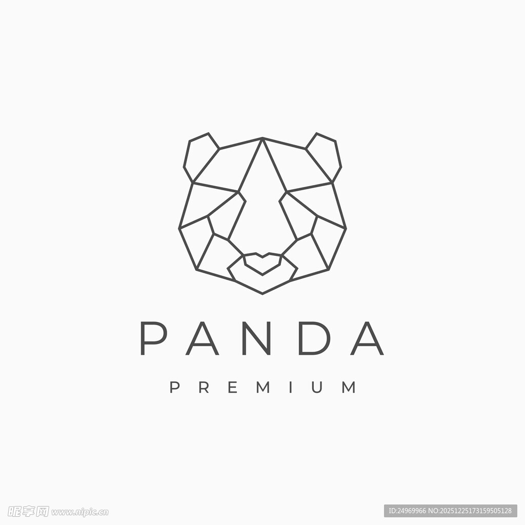 熊猫几何风格简约标志
