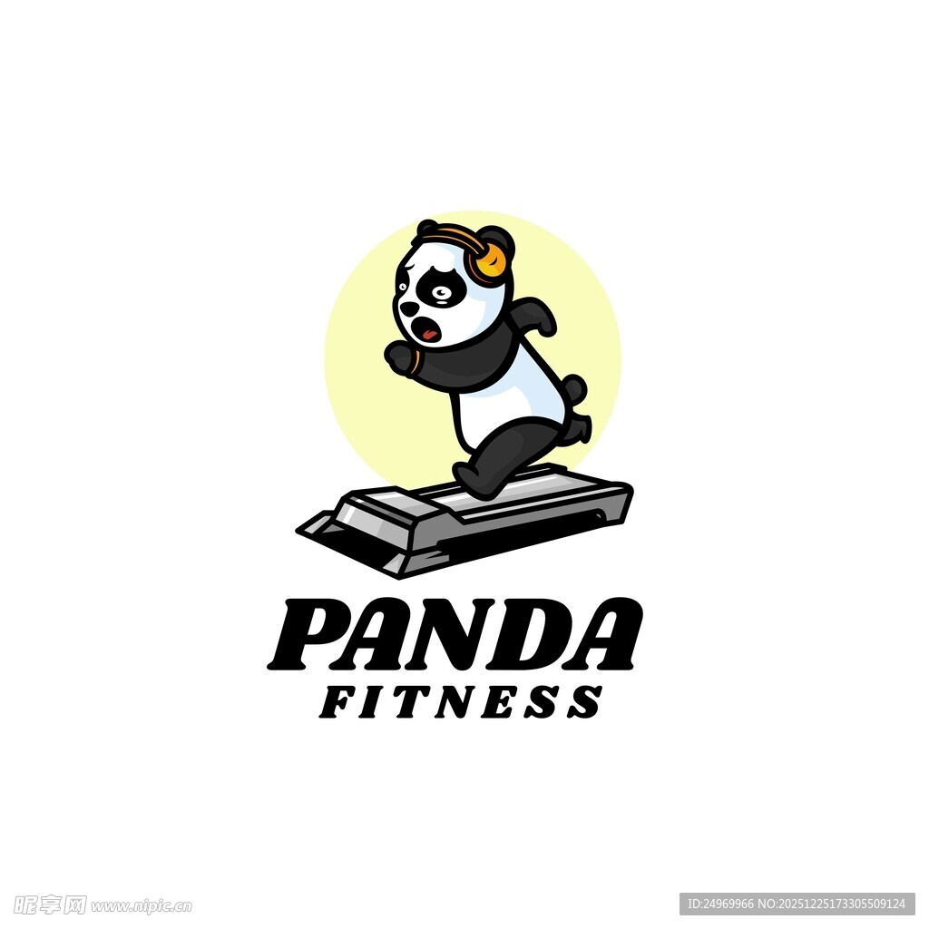 熊猫健身标志设计