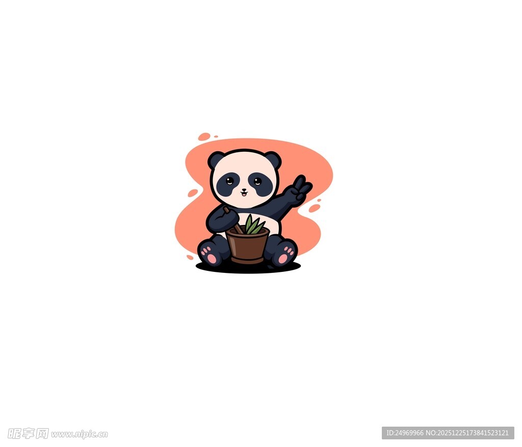 可爱熊猫卡通形象