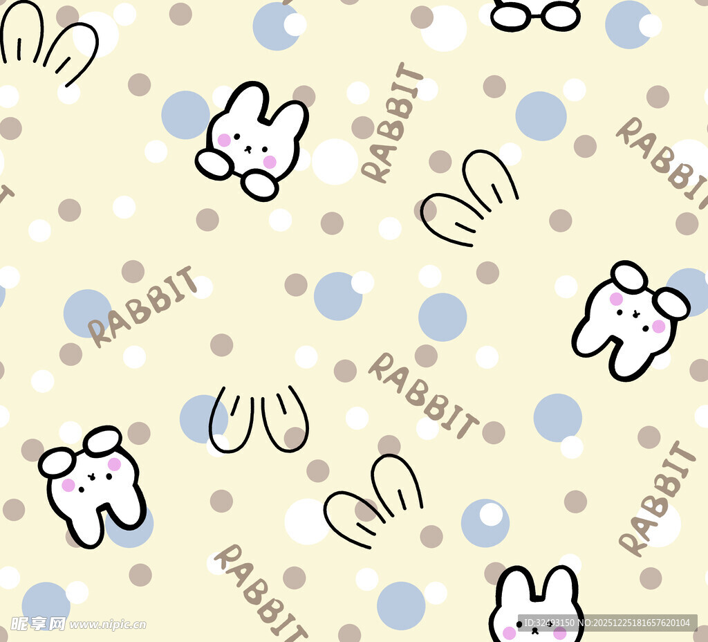 可爱兔子图案背景