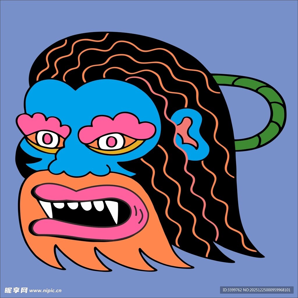 头部艺术设计插画