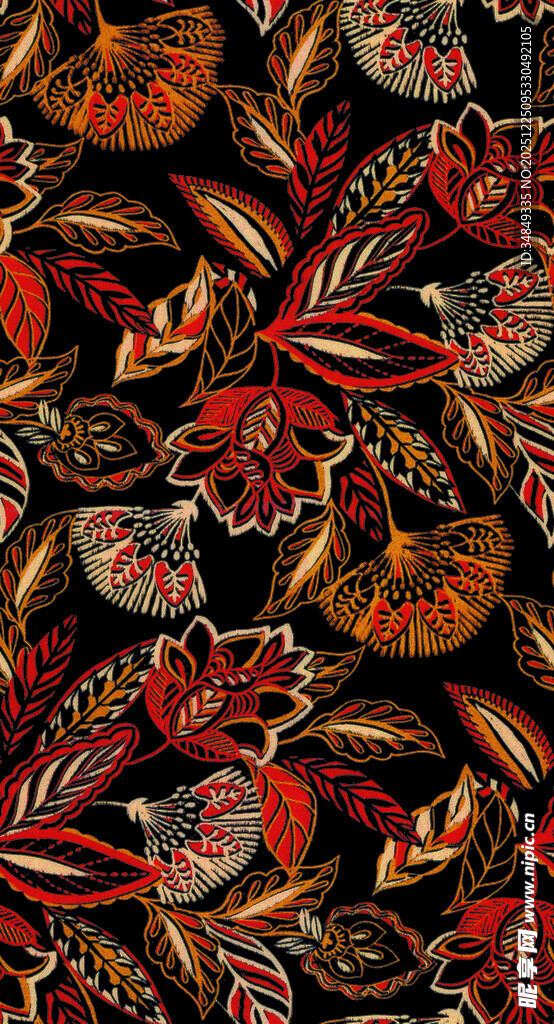 复古风多彩叶子图案纹理