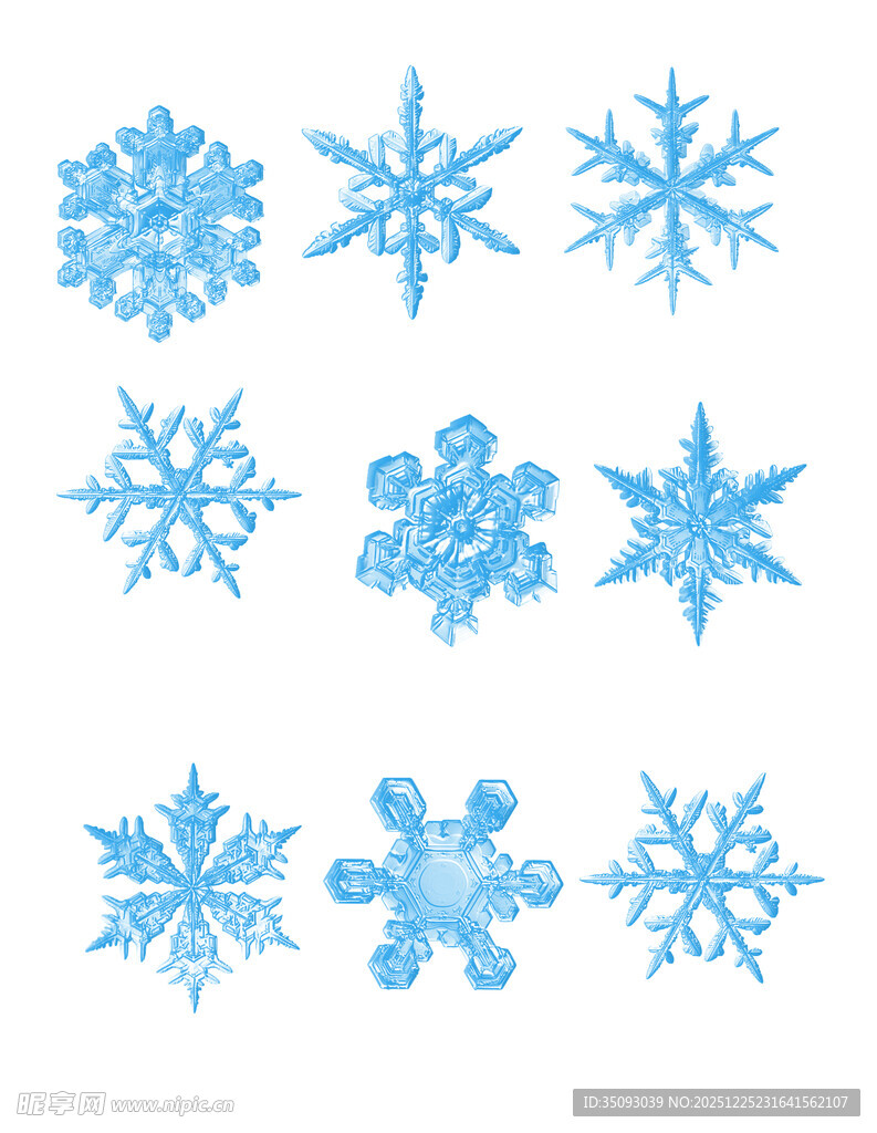 蓝色雪花图案集合