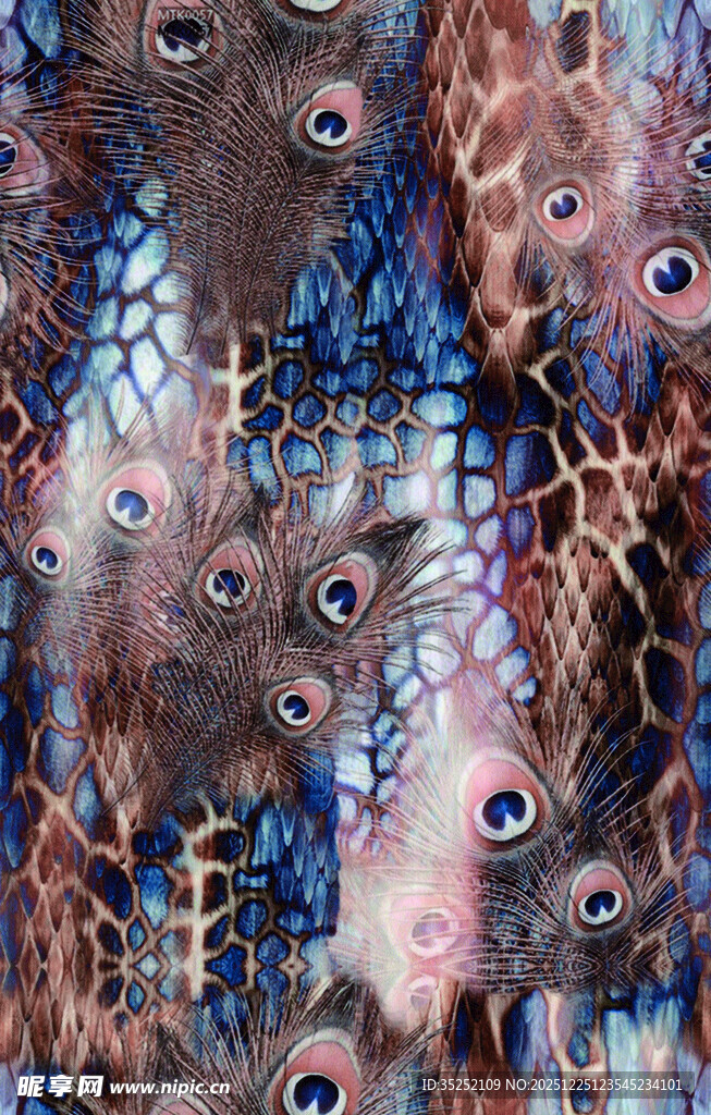 多彩鱼群图案纹理背景