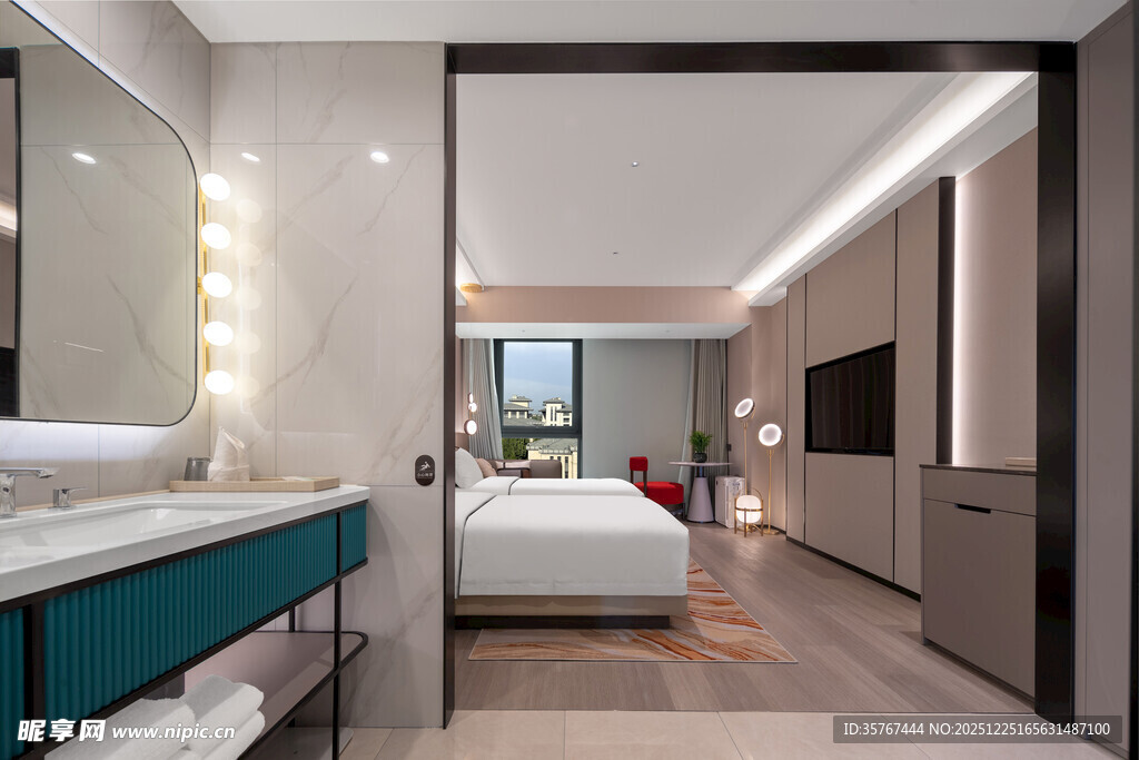 现代简约风格卧室与卫浴间