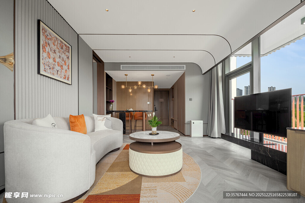 现代简约风明亮客厅空间