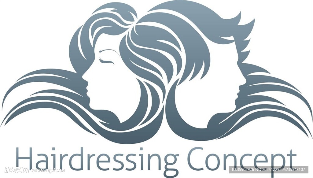 美发概念双生头像设计