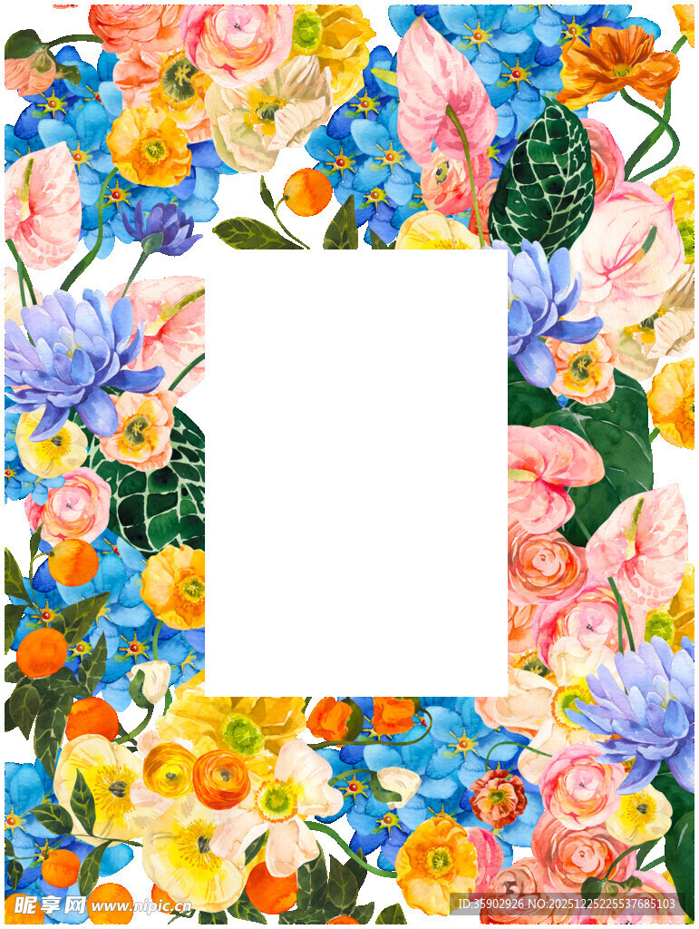 花卉边框图案设计素材