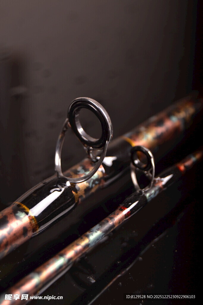 精美鱼竿配件特写