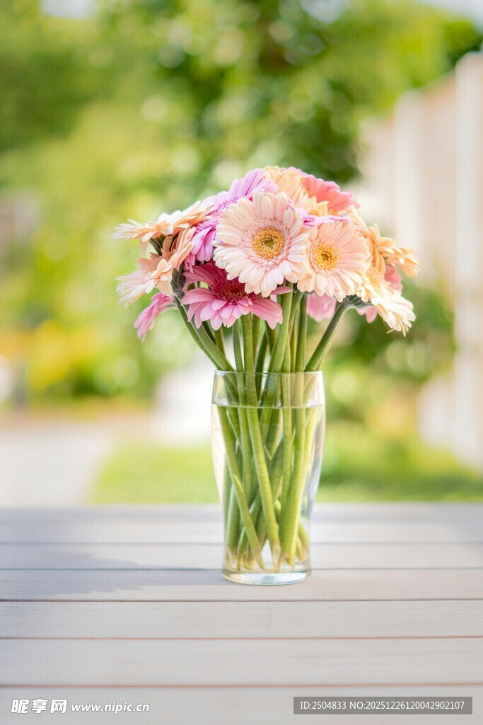 花瓶中的多彩鲜花