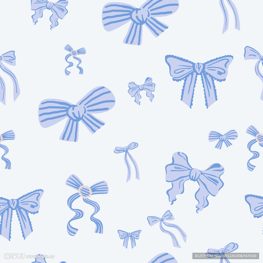 蓝色蝴蝶结图案背景