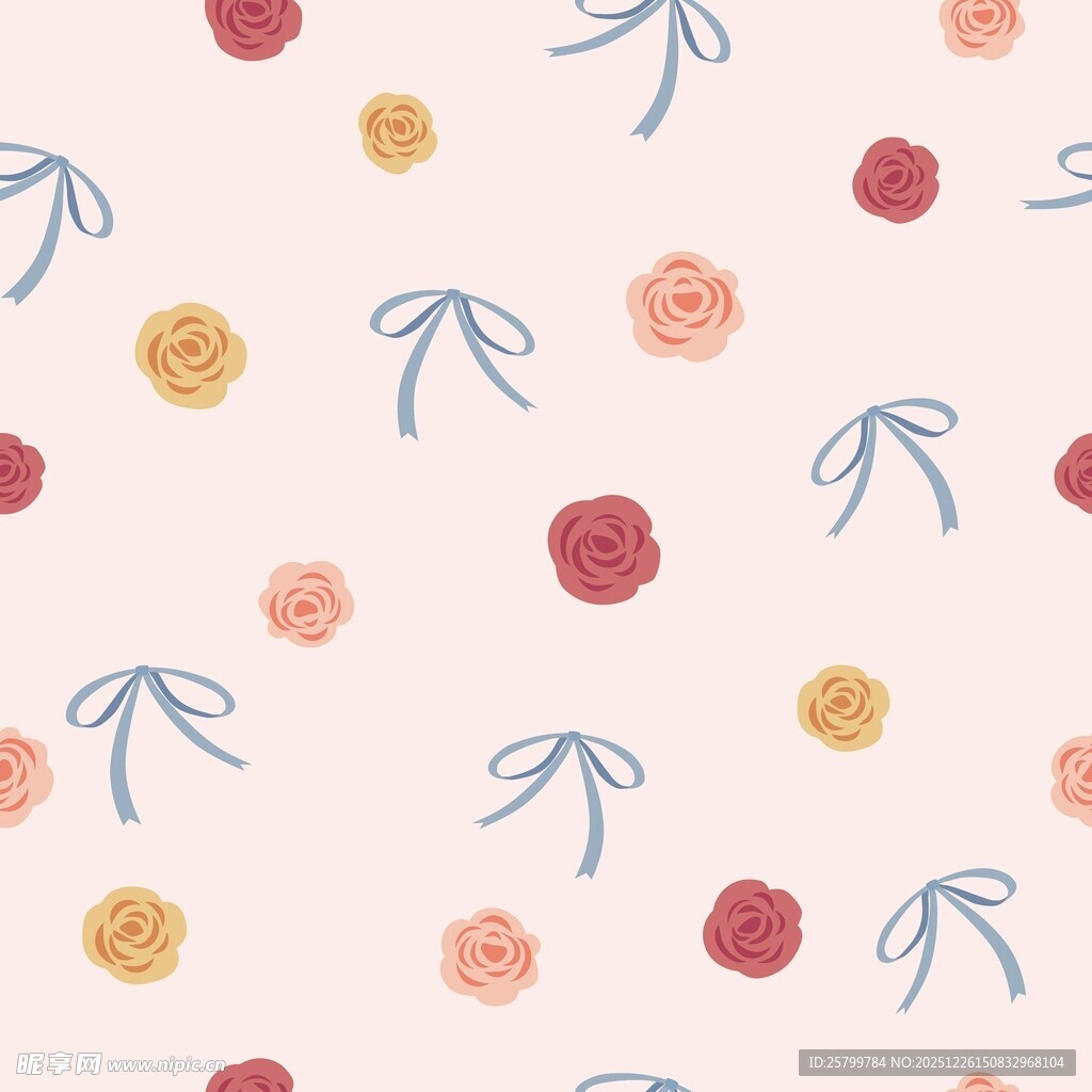 花卉蝴蝶结图案背景