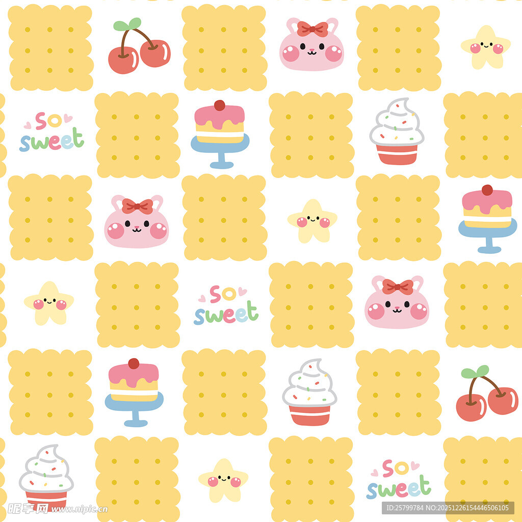 可爱卡通甜点图案背景