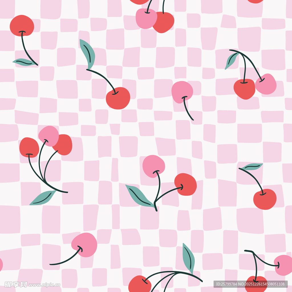 粉色樱桃图案背景设计