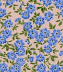 蓝花绿叶印花布料图案