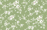 绿色底白色小花花卉图案