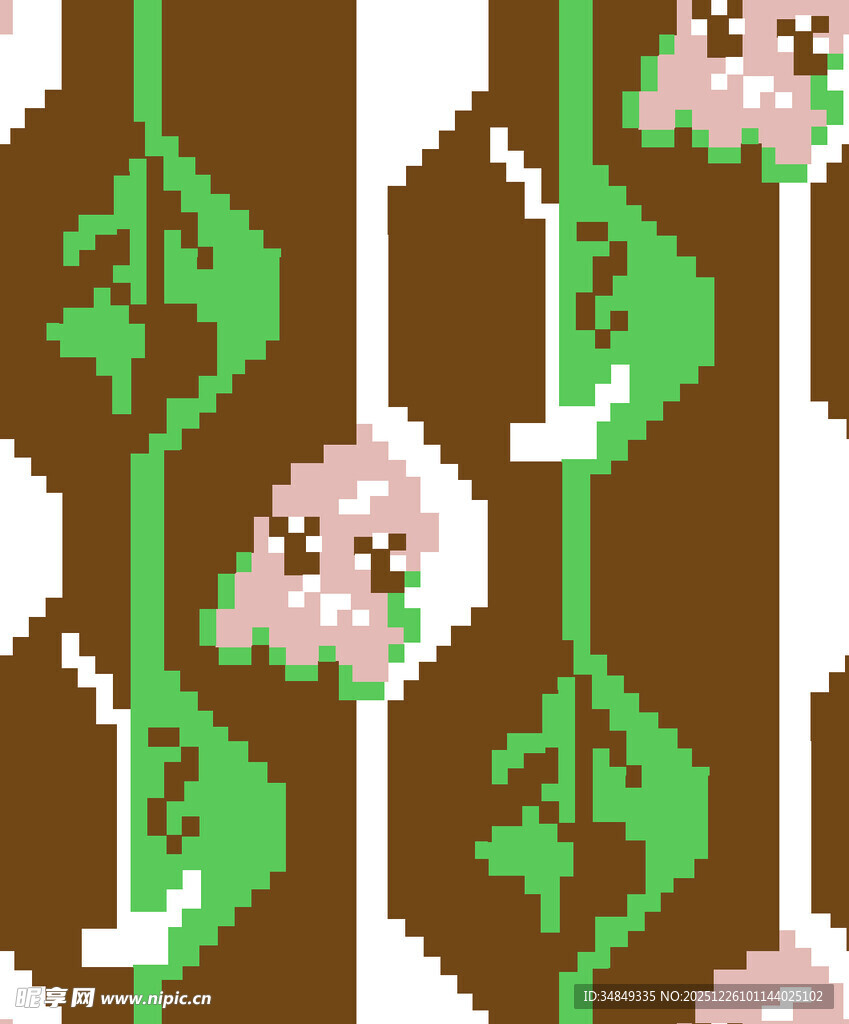 复古花卉几何图案织物