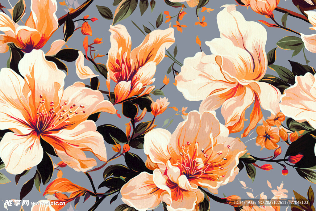 绚丽花卉图案背景