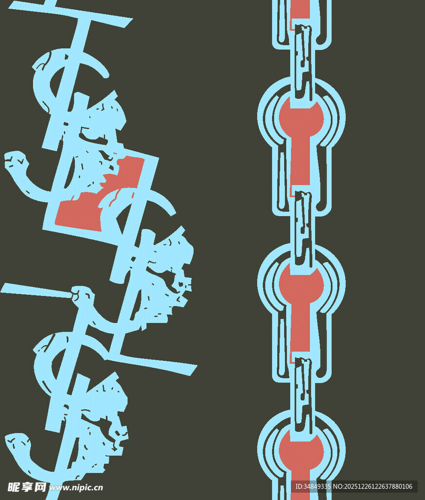 复古风格锁链图案设计