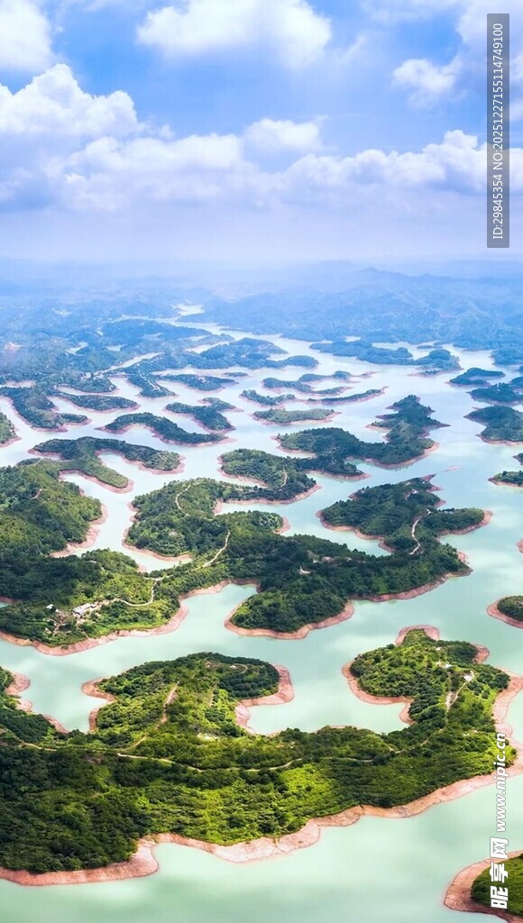 海岛群岛美丽风光俯瞰图