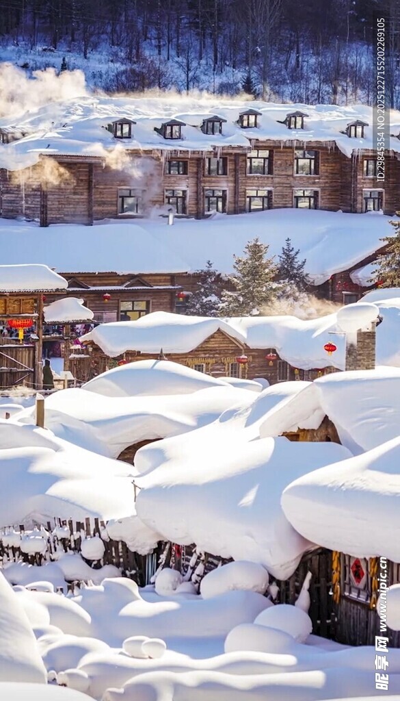 雪覆村落冬日美景