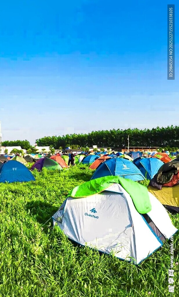 户外草地露营帐篷场景