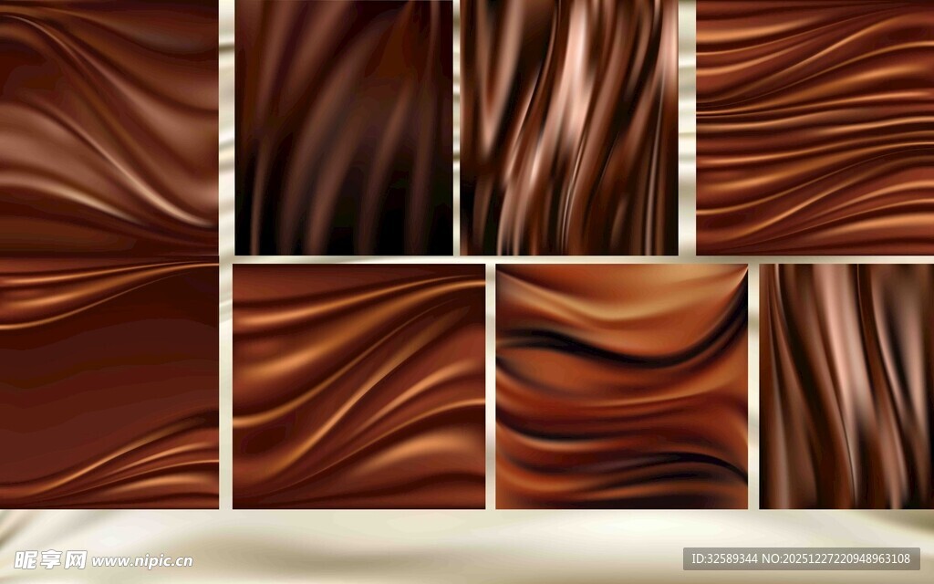 棕色波浪纹理墙面装饰