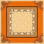 复古花纹方形织物图案
