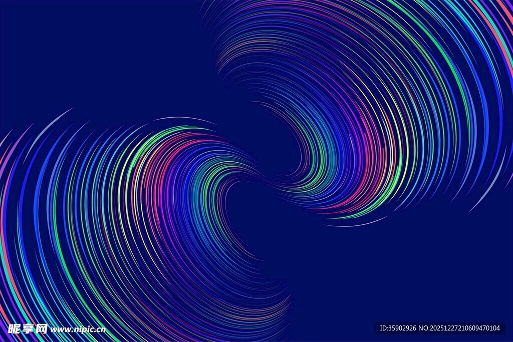 炫彩螺旋线条抽象背景图