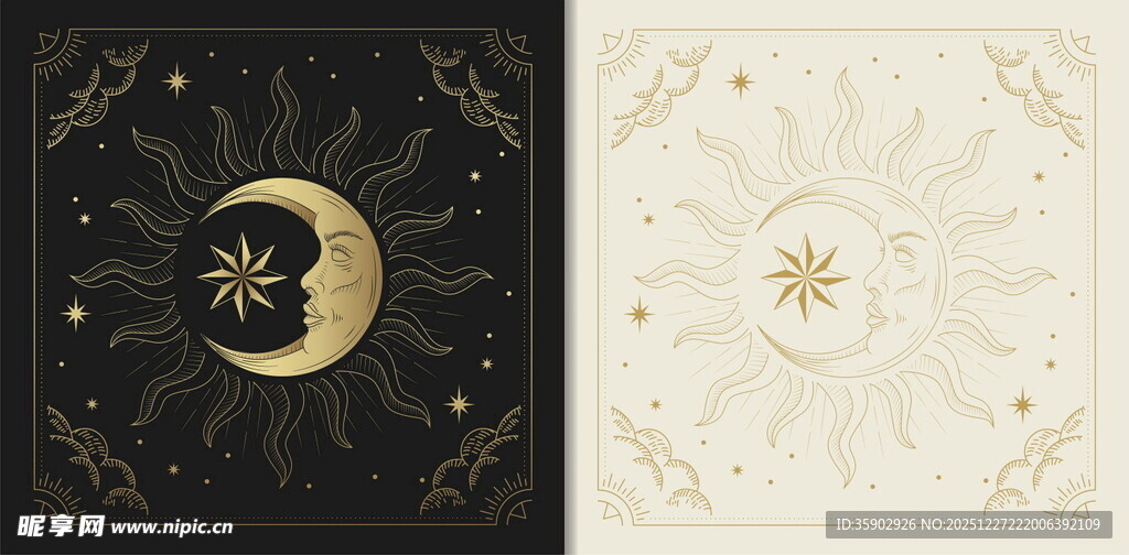 日月图案装饰