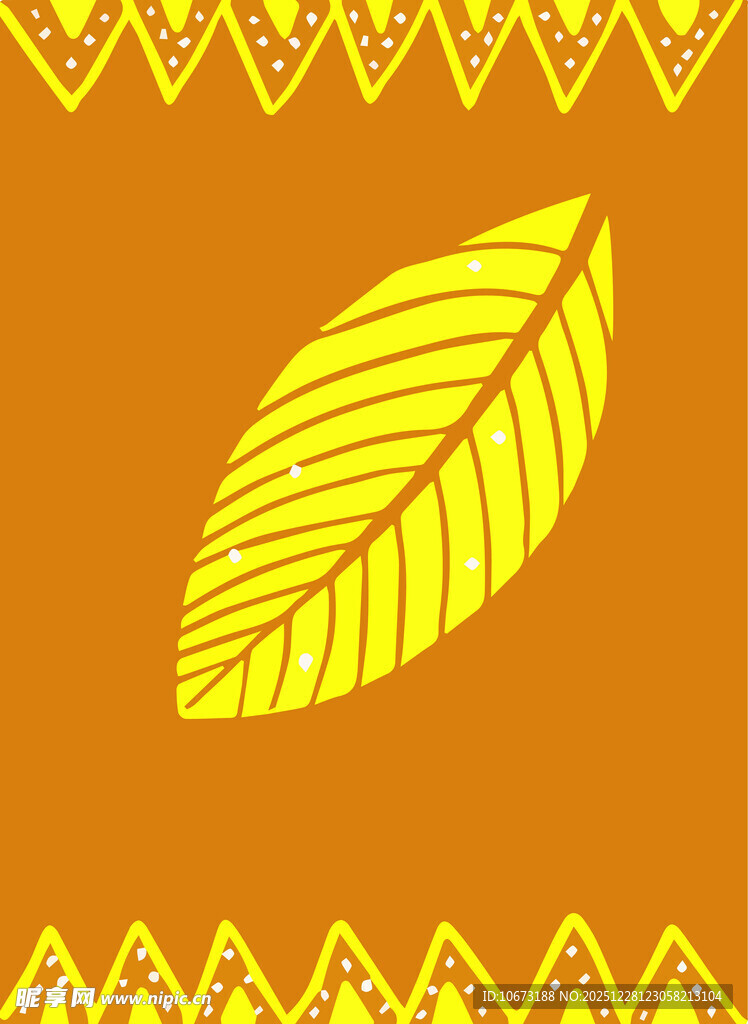 黄色叶片图案背景设计