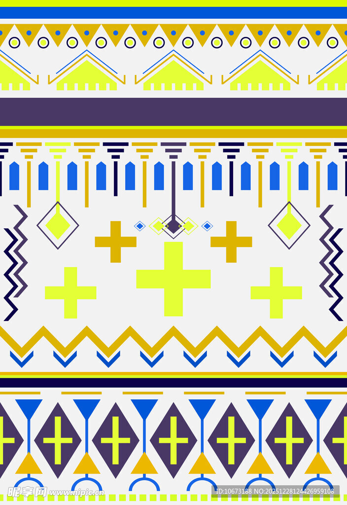 多彩几何民族风图案设计