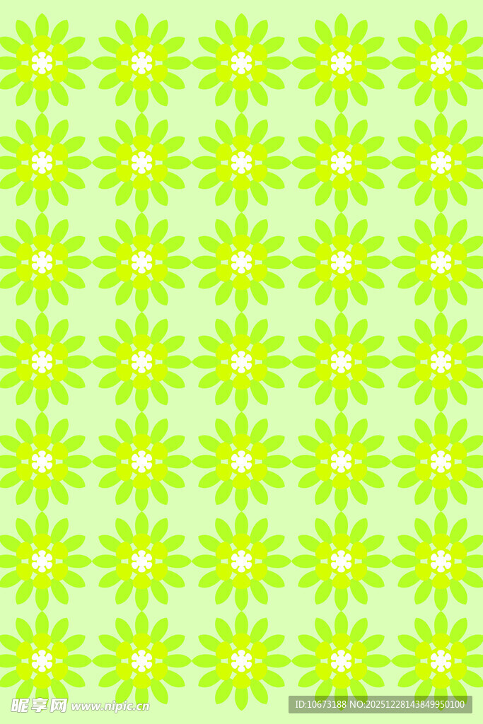 绿色小花无缝图案背景