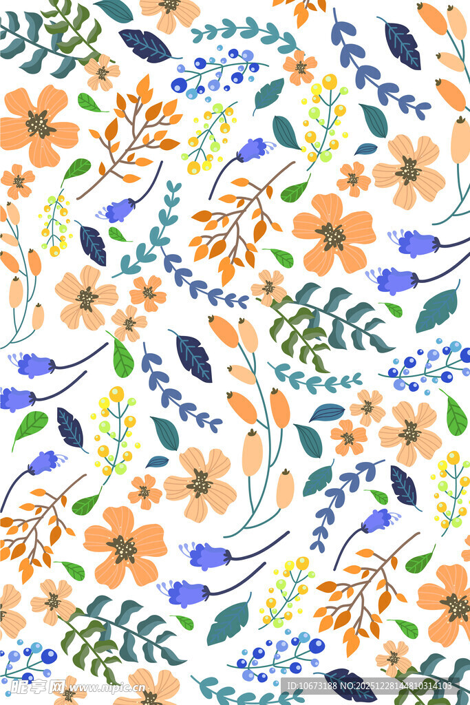 多彩花卉图案背景