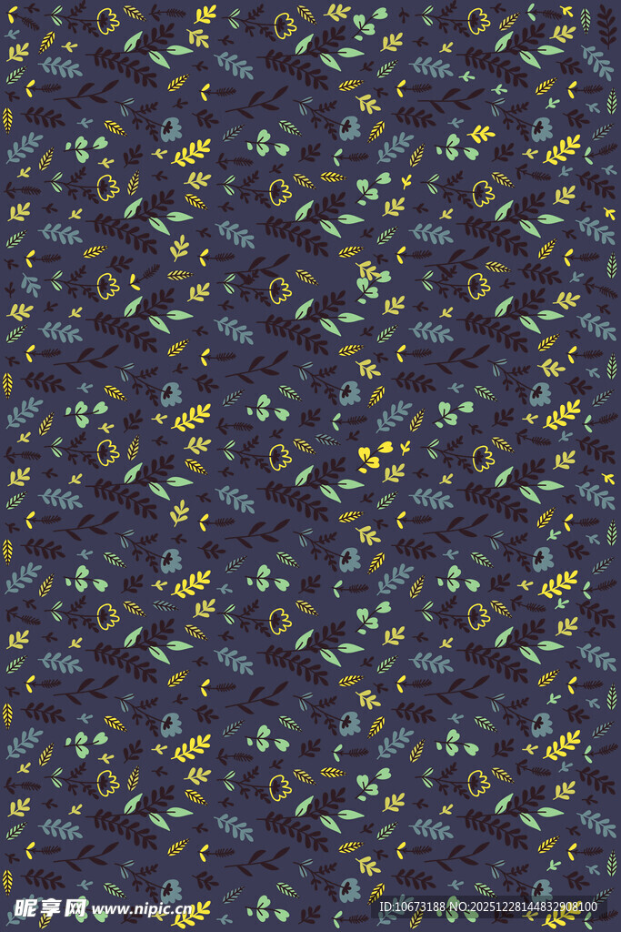 深蓝色碎花图案背景纹理