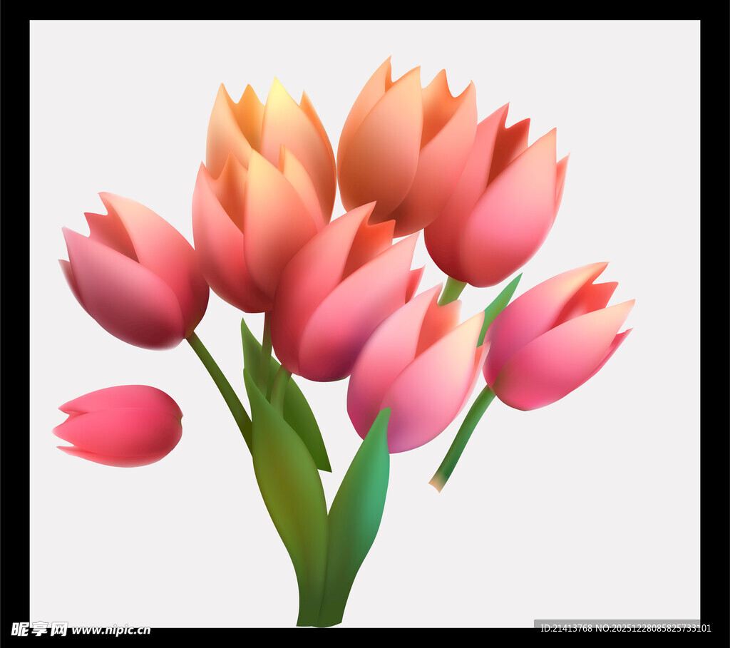 粉色郁金香花束