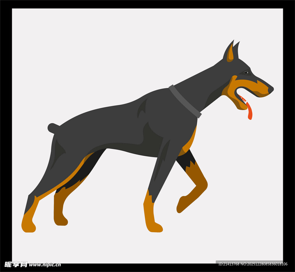 杜宾犬卡通形象展示