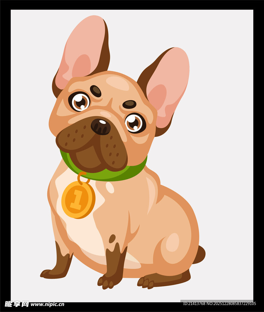 可爱法国斗牛犬卡通形象