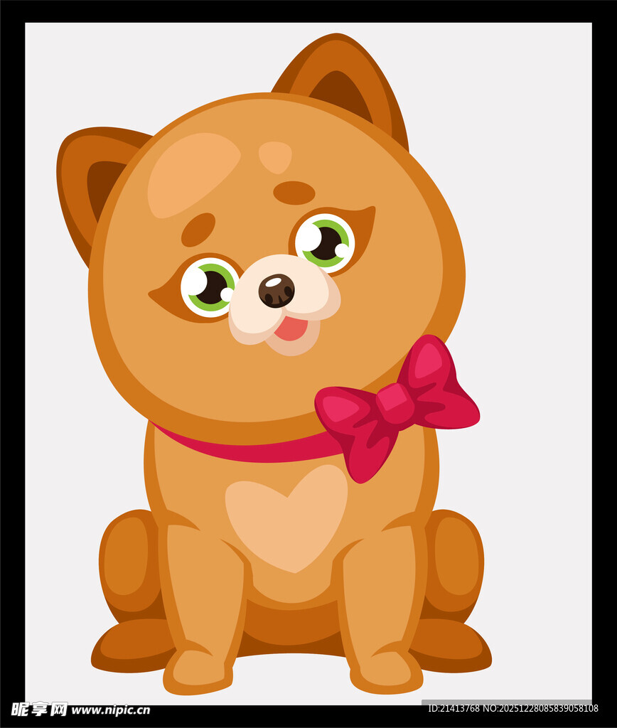 戴蝴蝶结的可爱小狗