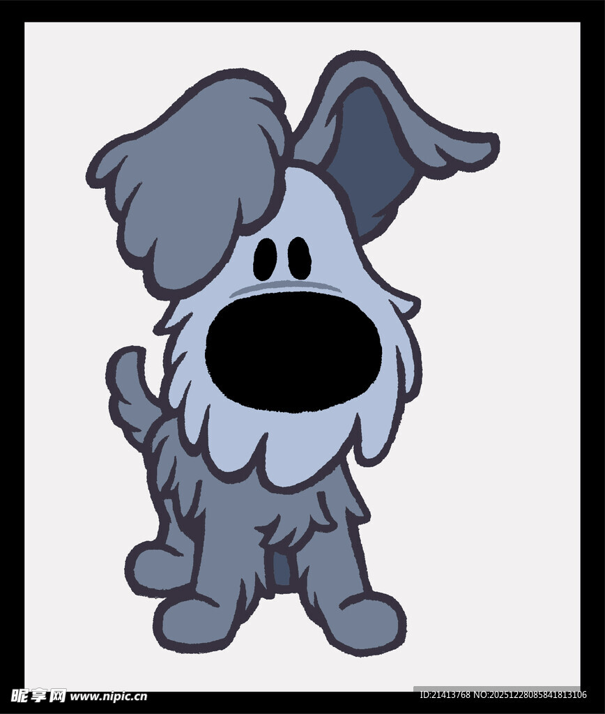 可爱卡通灰狗形象