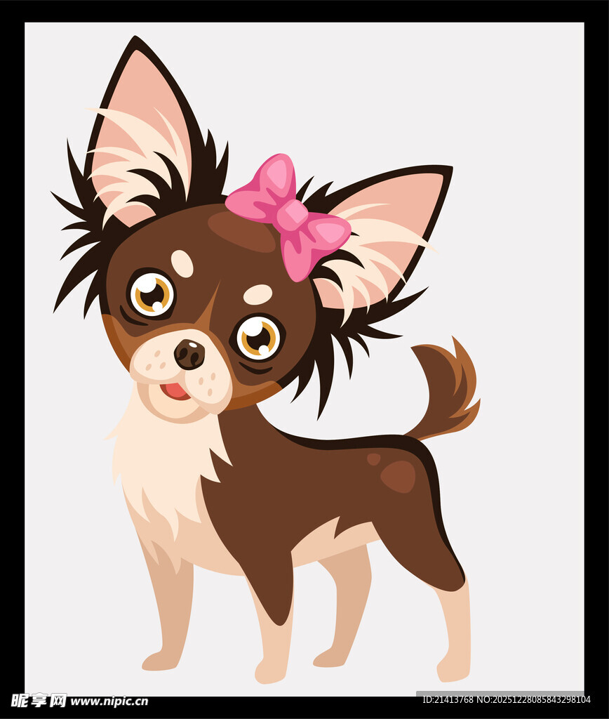 可爱吉娃娃小狗插画