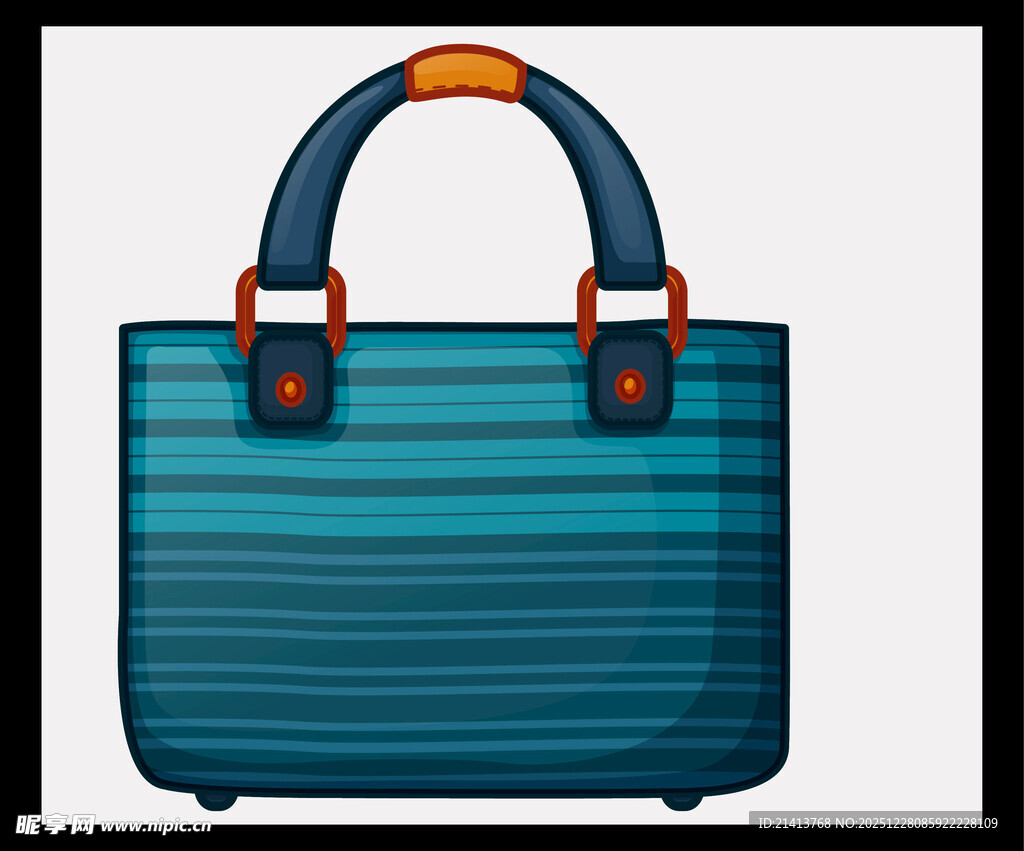 蓝条纹手提包设计图