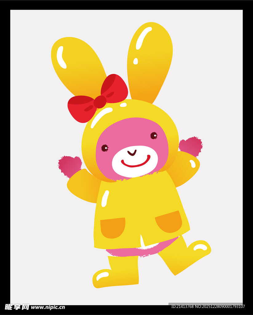 可爱小兔造型儿童雨衣