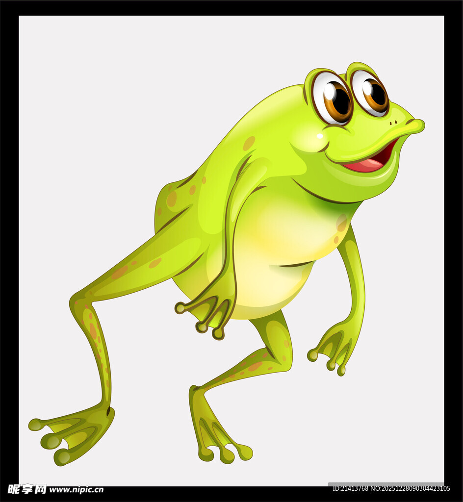 可爱绿色青蛙卡通形象