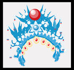 蓝色精美戏曲凤冠头饰