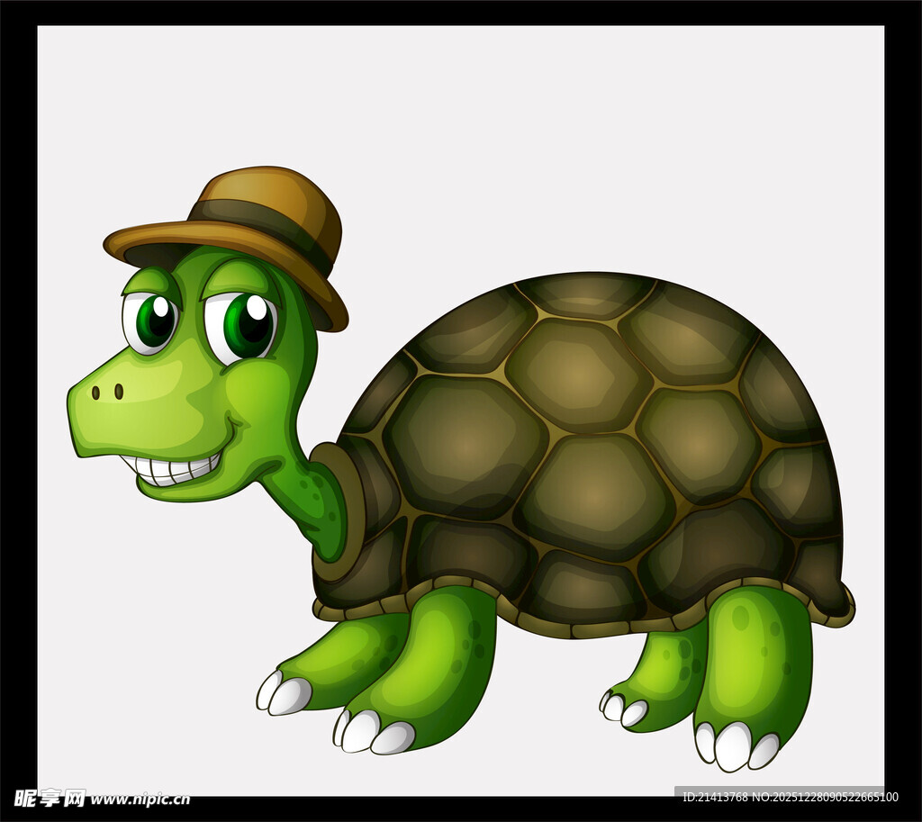 戴帽乌龟卡通形象