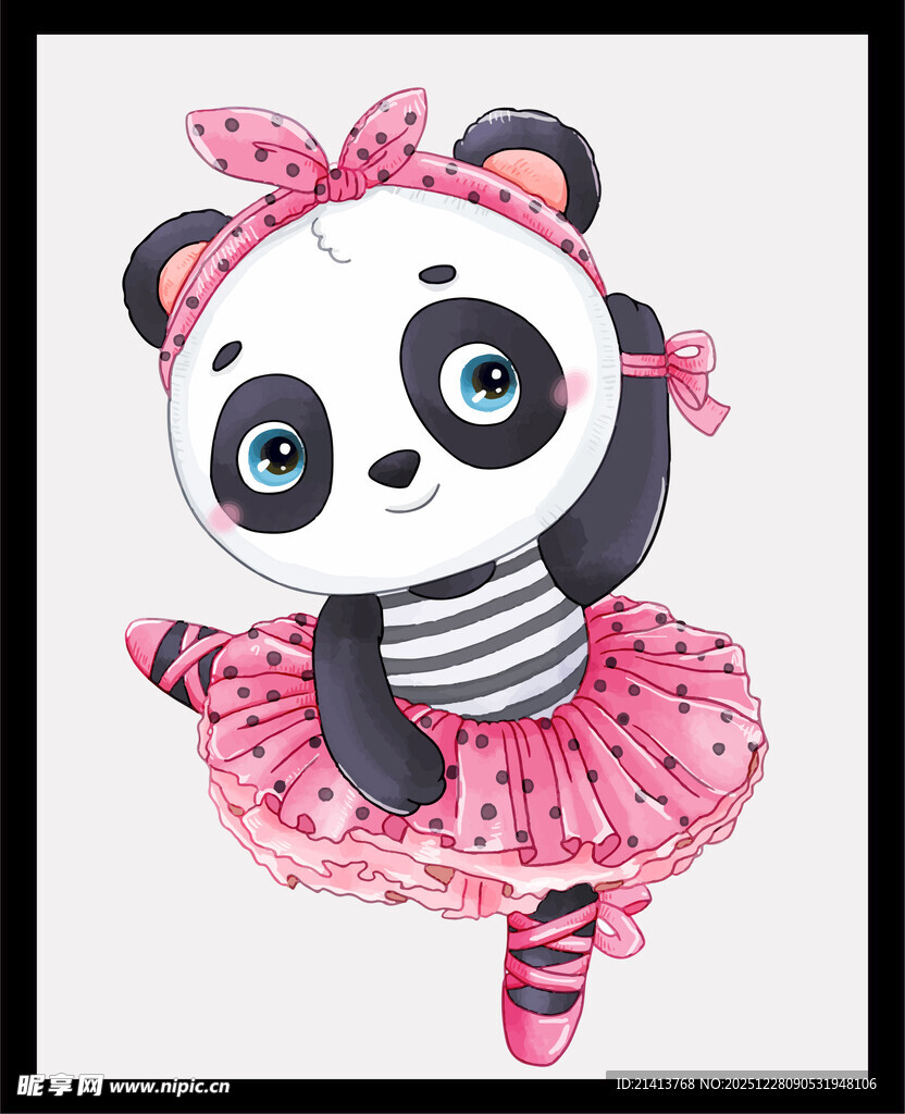 跳舞的熊猫小女孩